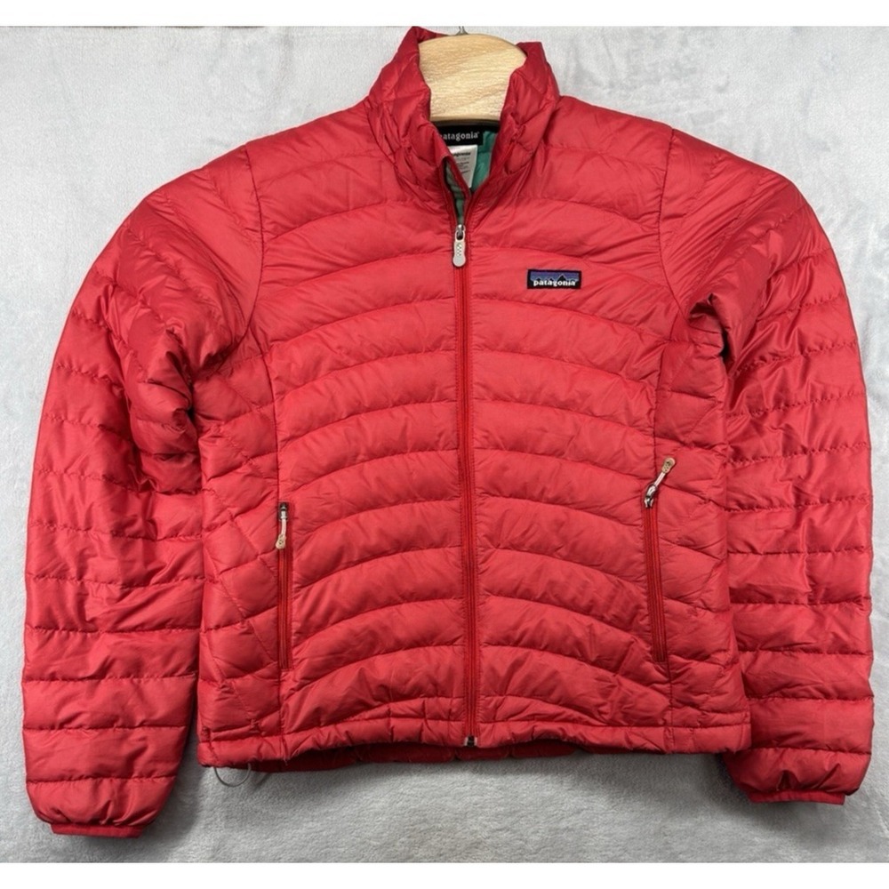 Patagonia Down Sweater Jacket Red Quilted Puffer‎ Coat Women's Size Small S